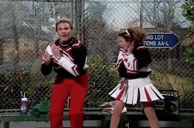 Gif of two cheerleaders