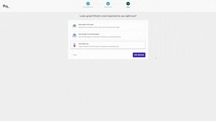 GIF of Privy's onboarding experience