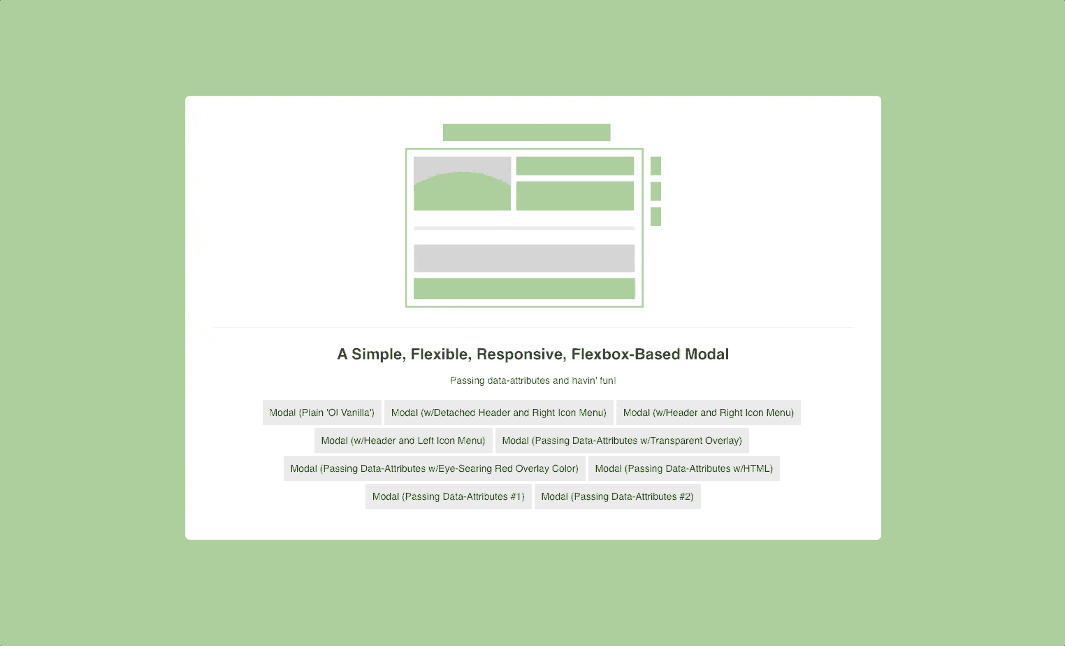 modal windows opensource plugin flexbox