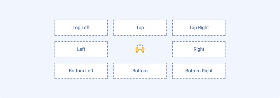 this is an animated gif of a very simple tooltip's demo page. It shows the positioning of a css tooltip with top right left bottom etc options available in this lightweight tooltip library.