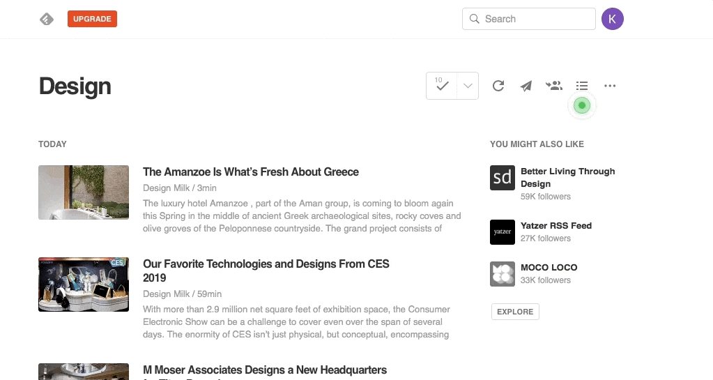 onboarding ux feedly