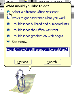 Microsoft Clippy with a full feature list