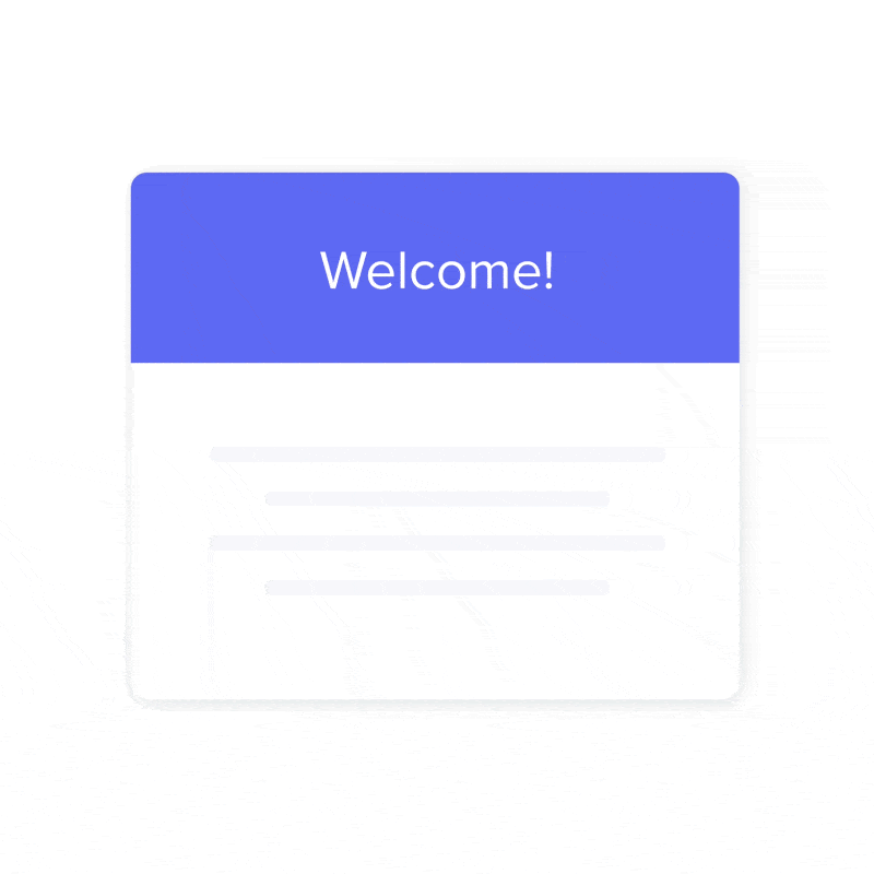 UI patterns gif, including welcome modal, tooltip feature announcement, and checklist