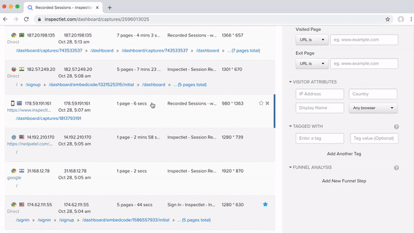 inspetlet user testing tool user session replay