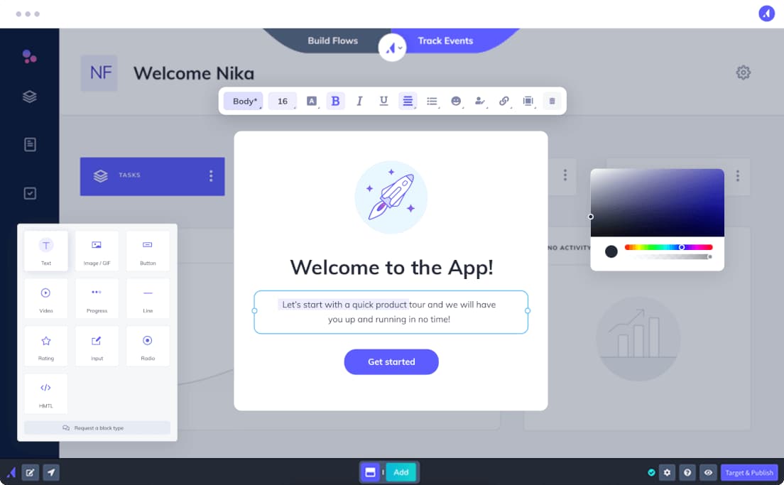screen grab of appcues tool