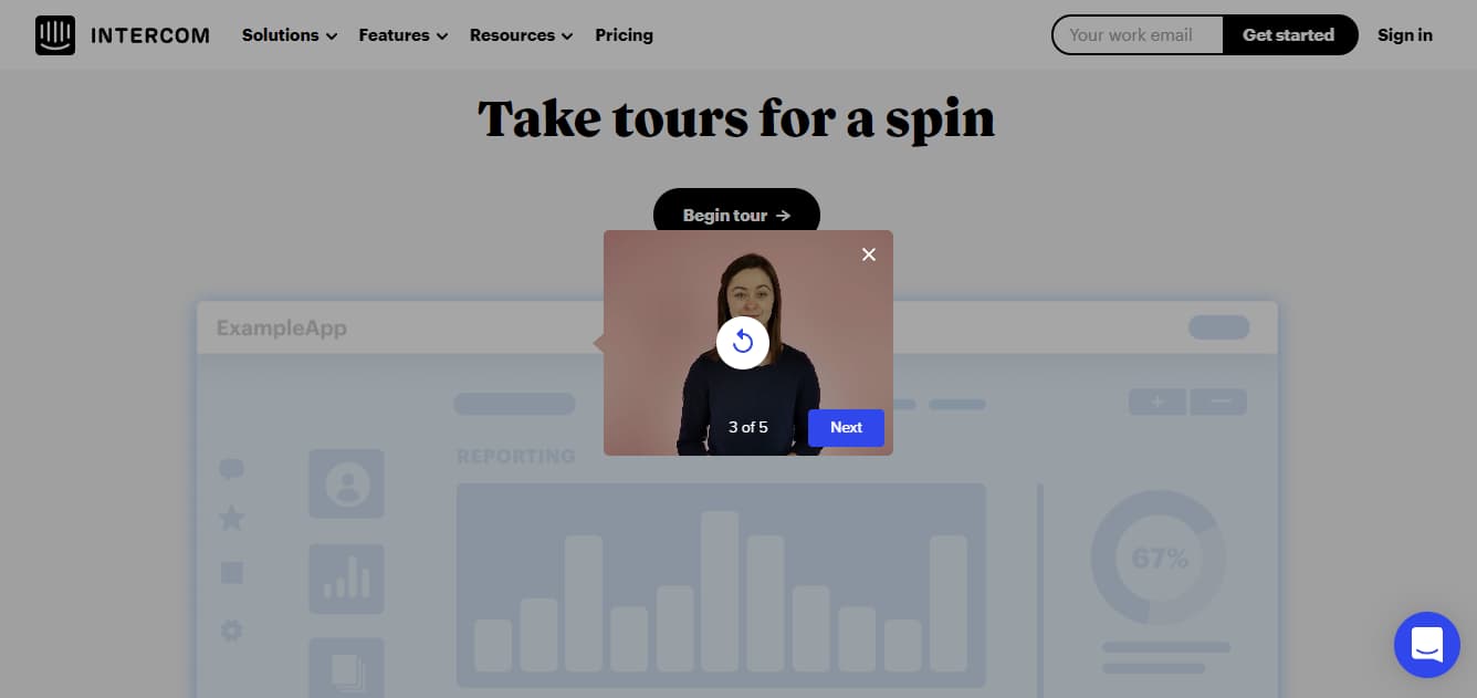 screen grab of intercom borderless video