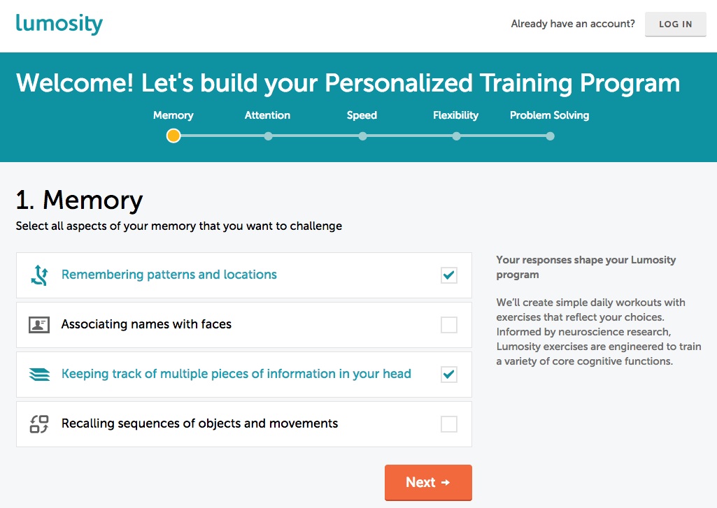 Lumosity User Onboarding