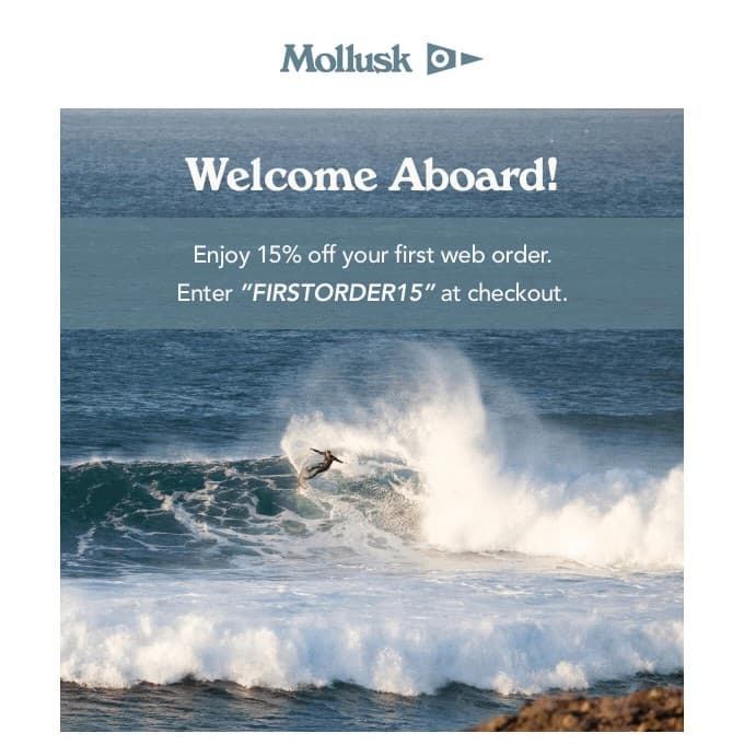 mollusk surf shop welcome email