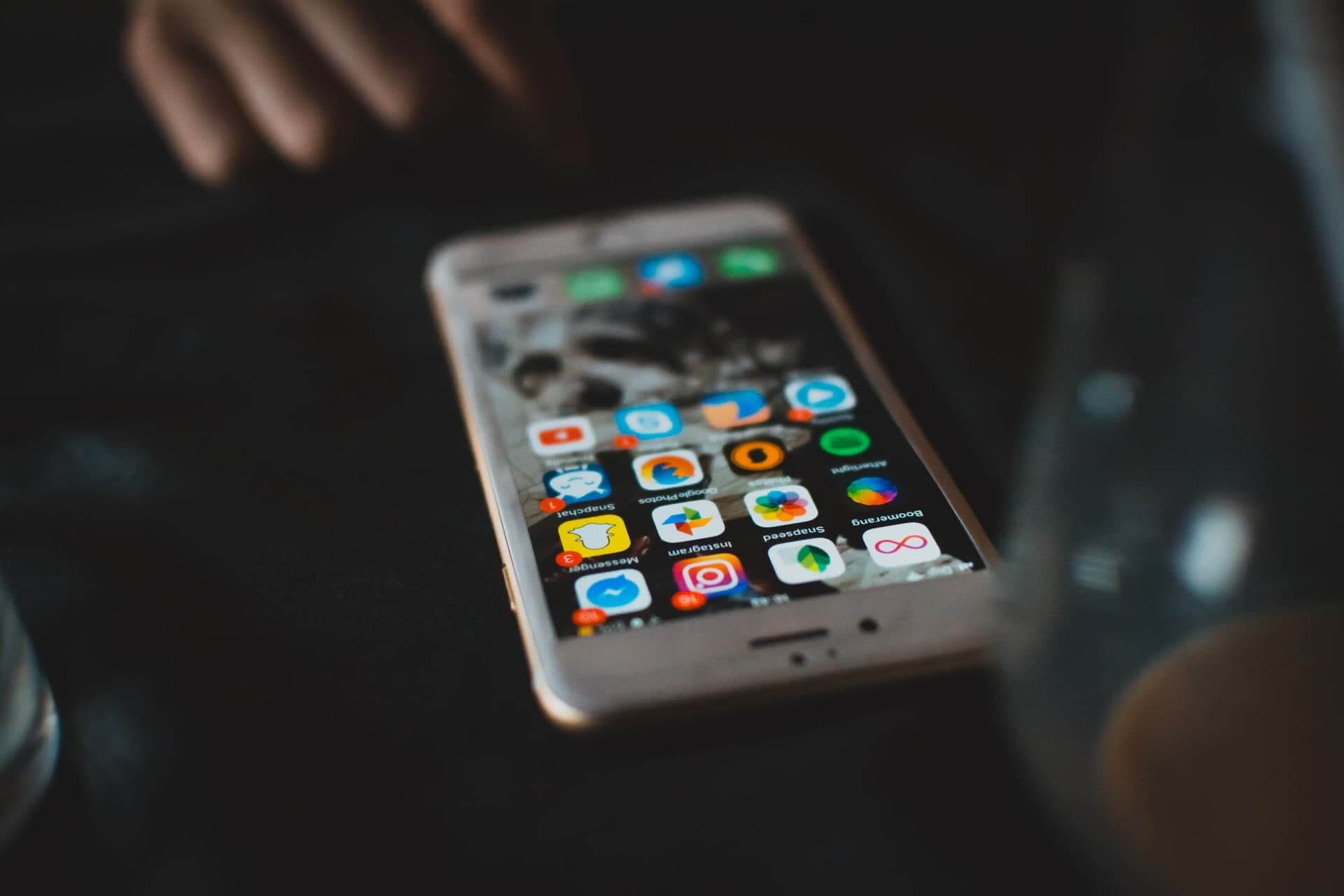 a smartphone with a lit up screen
