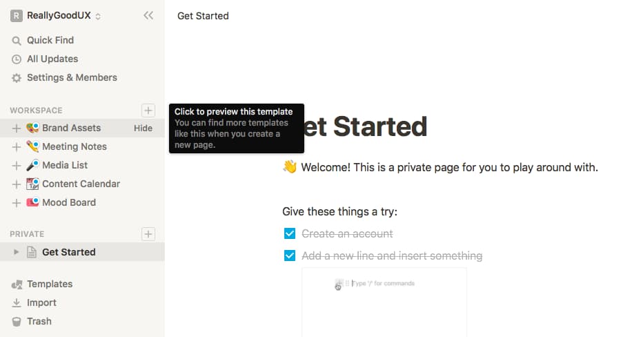Notion templates