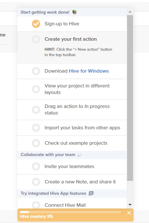 Welcome page from Hive