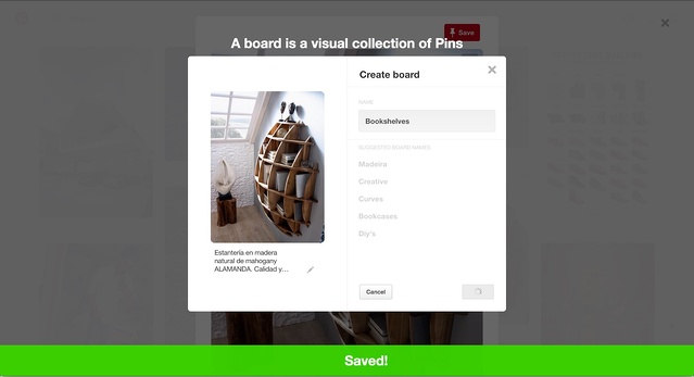 Pinterest in-app message from 2017
