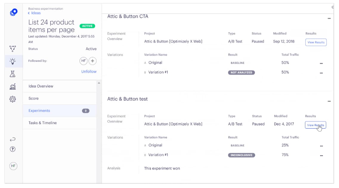 Optimizely customer onboarding software