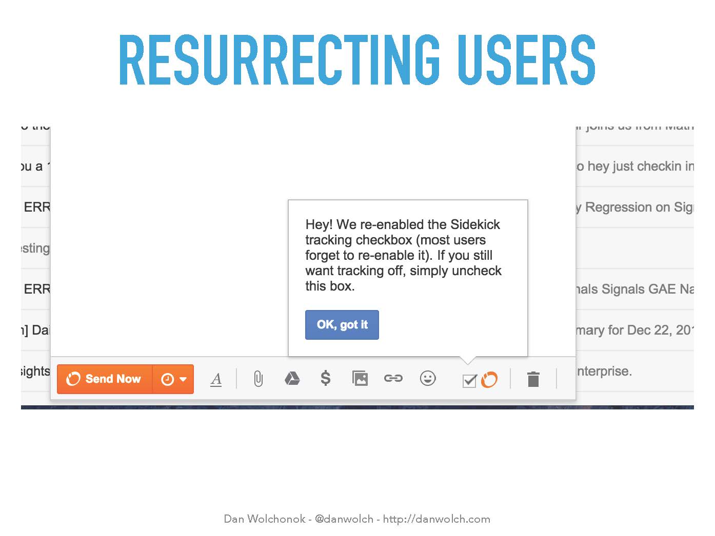Sidekick resurrecting users
