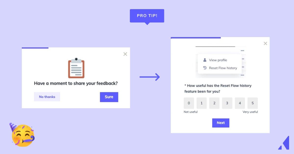 appcues in-app survey examples