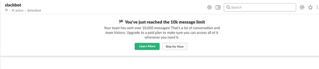 slack message limit example