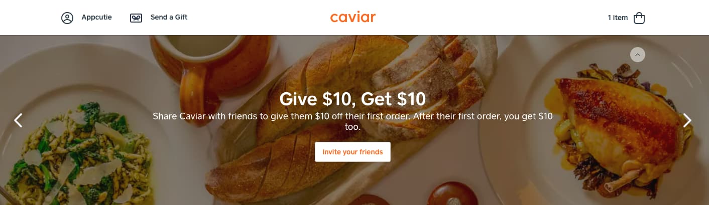 caviar referral slideshow example