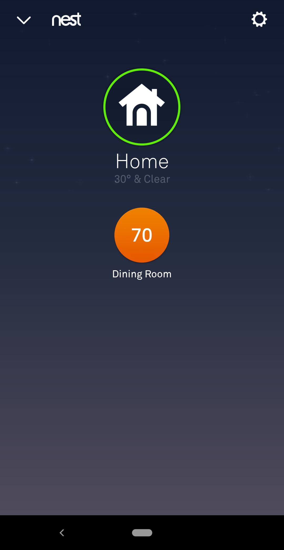 nest mobile app temperature setting button