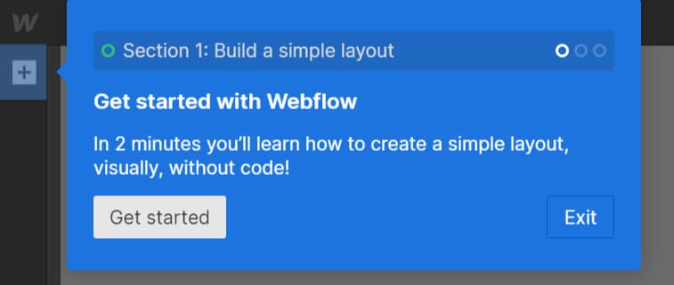 SaaS onboarding example from WebFlow