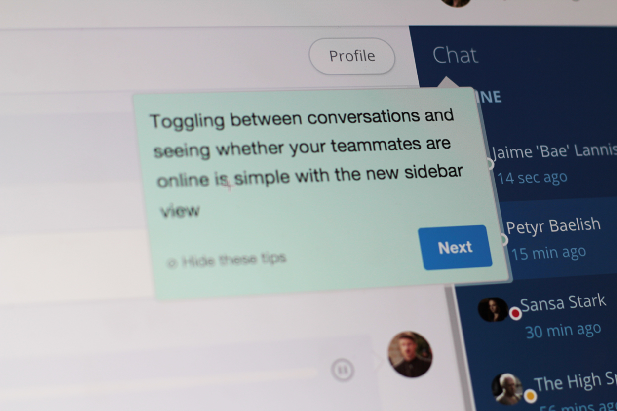 image of an appcues product tour tooltip in action