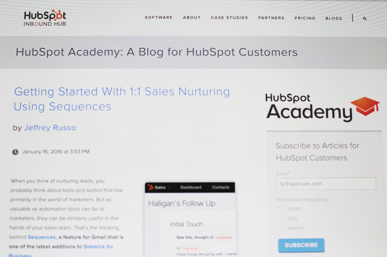 HubSpot academy for communicating product releases to users