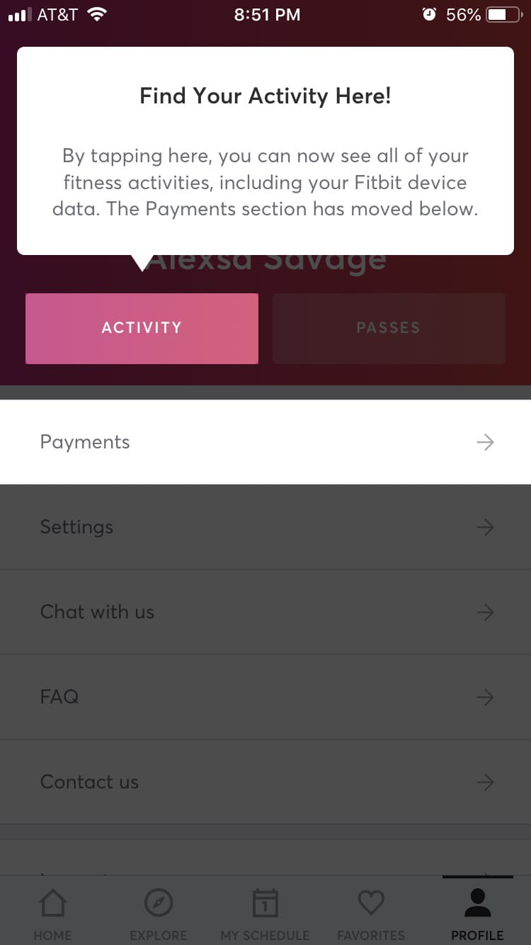 mindbody user onboarding tooltip feature 
