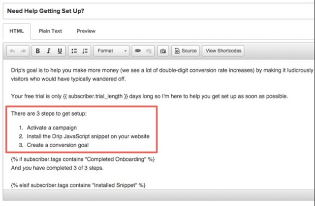 drip onboarding email setup