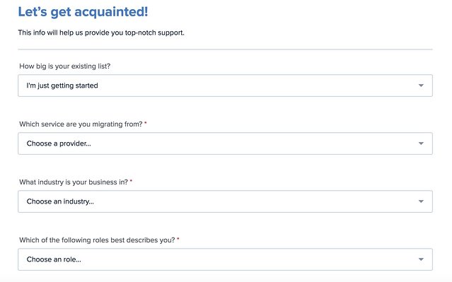 drip onboarding questionnaire