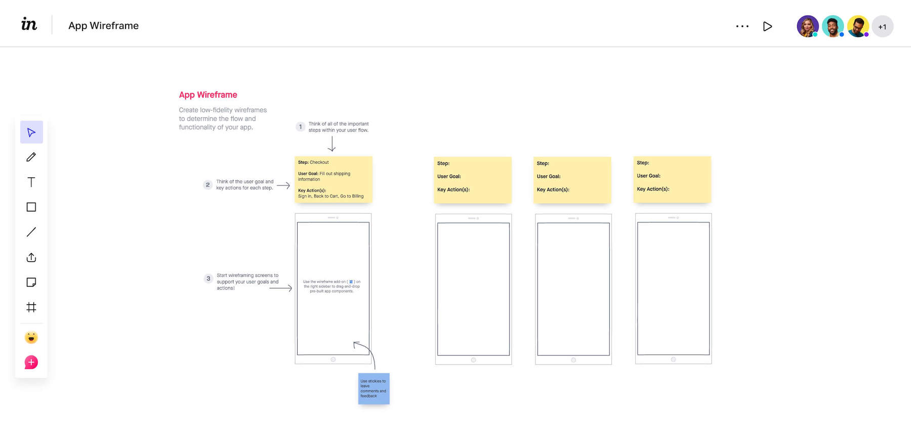 Using Invision wireframe templates