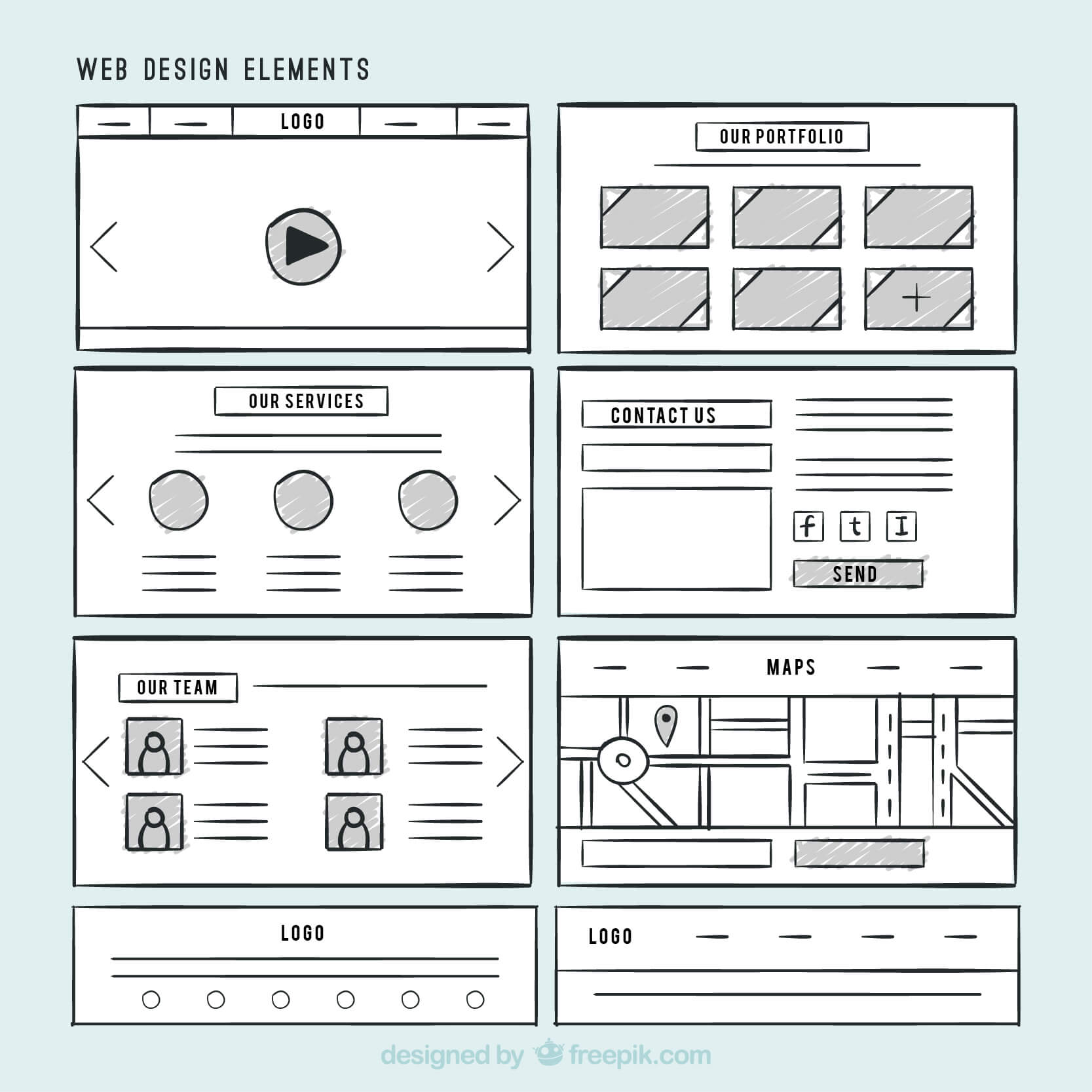 website wireframe illustrated example 