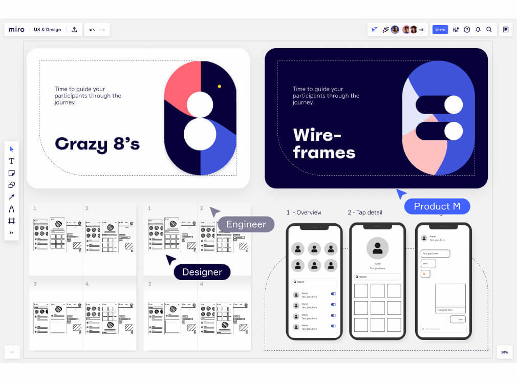 Using Miro for website mockups and wireframes