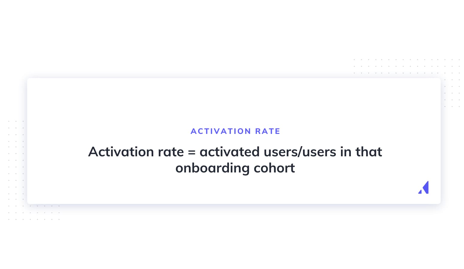 Activation rate = activated users/users in that onboarding cohort