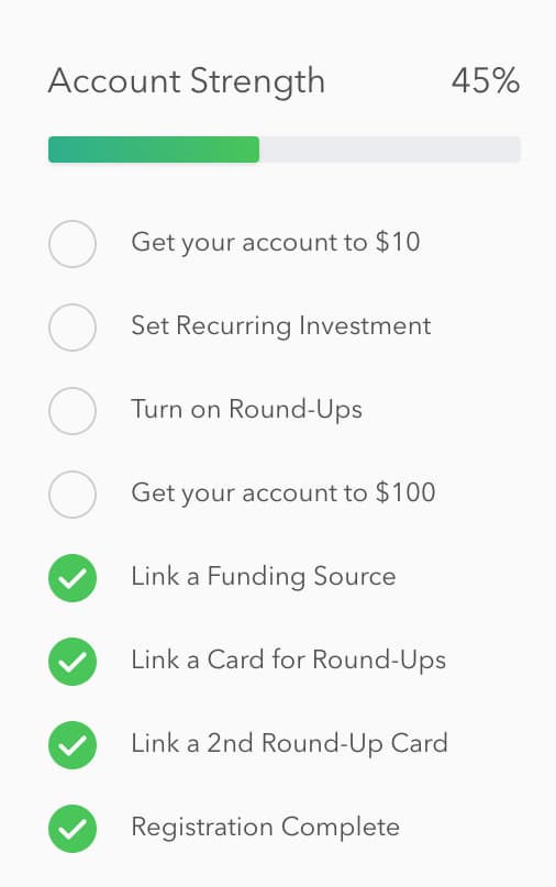 onboarding ux Acorns