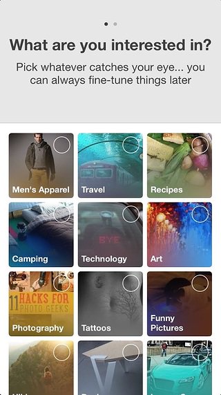 user onboarding pinterest