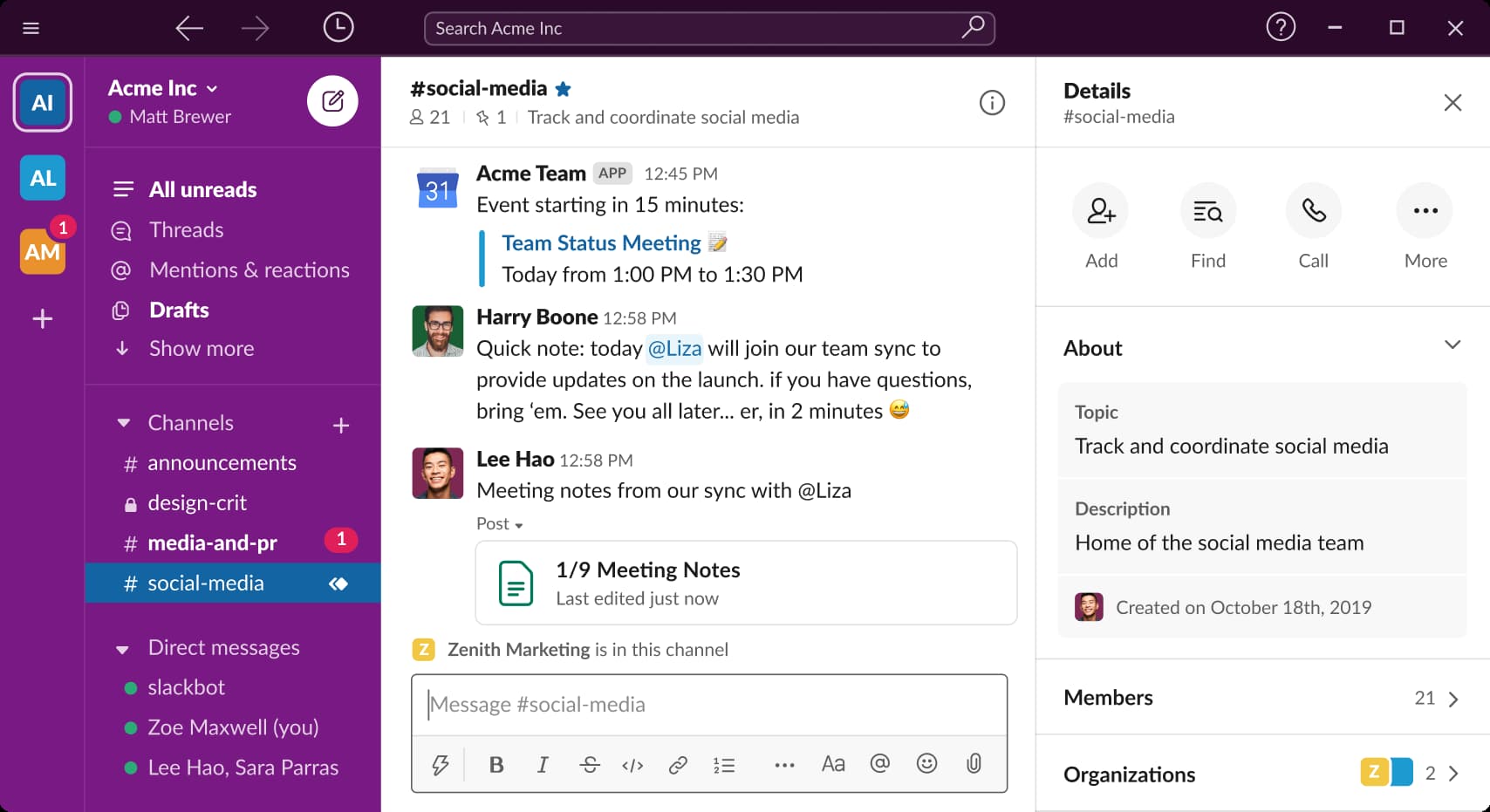 product management tools Slack