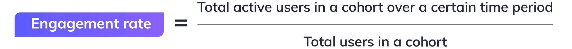 User engagement metric equation. How to calculate user engagement: Engagement rate represents the percentage of users who remain active within your product