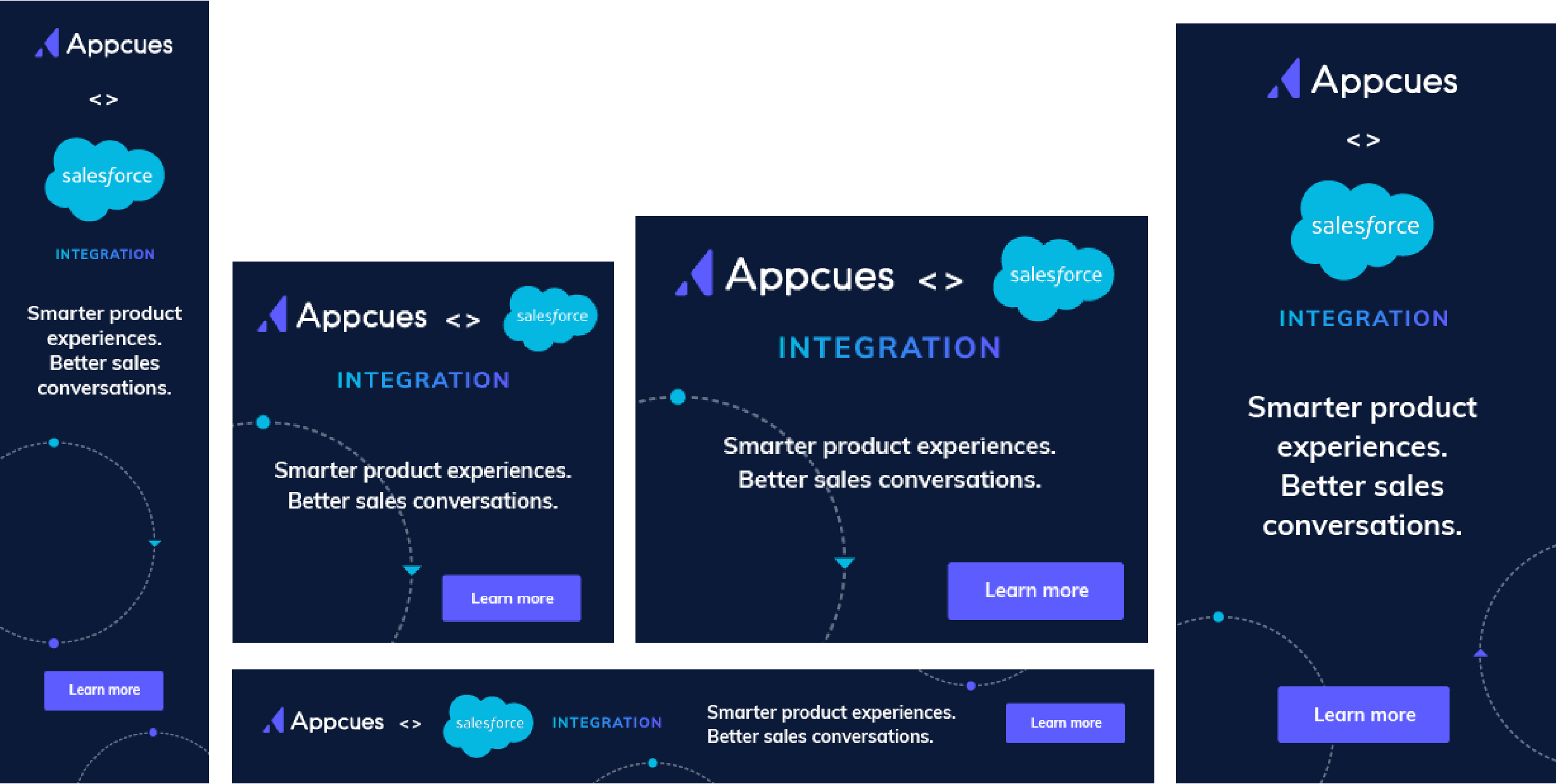 Different size paid ads for Appcues and Salesforce integration