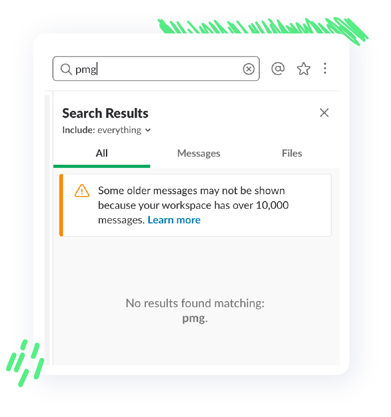 Slack search functionality