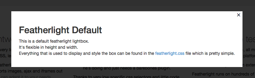 modal windows opensource plugin featherlight