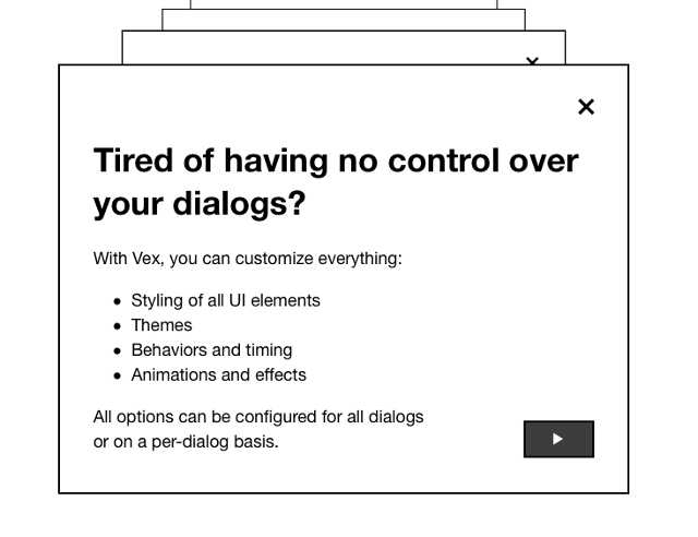 modal windows opensource plugin vex