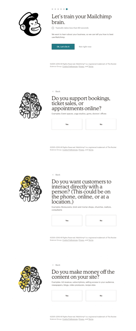 mailchimp user onboarding personalization sequence