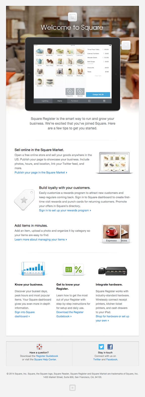 welcome to square onboarding email