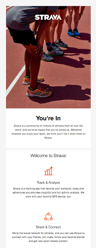 strava welcome email new users