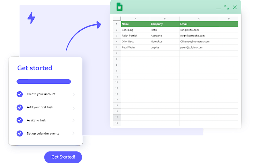 Appcues Zapier integration collecting checklist data into a Google Spreadsheet