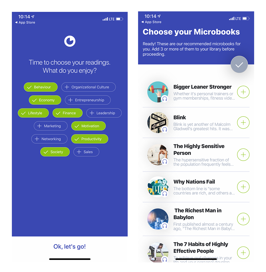 12min mobile app onboarding intro screens personalizing questions