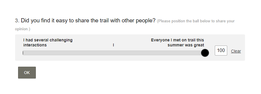 washington trails association ces survey sliding scale
