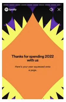 Screenshot of Spotify wrapped thank you