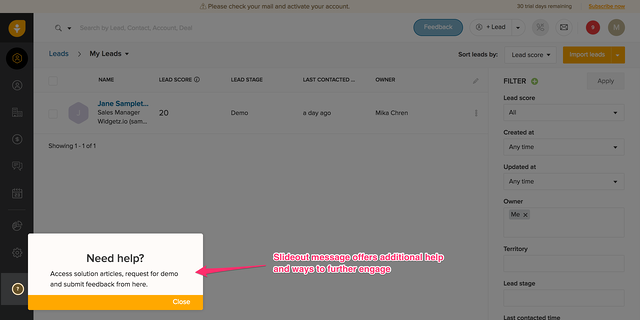 Freshsales User Onboarding