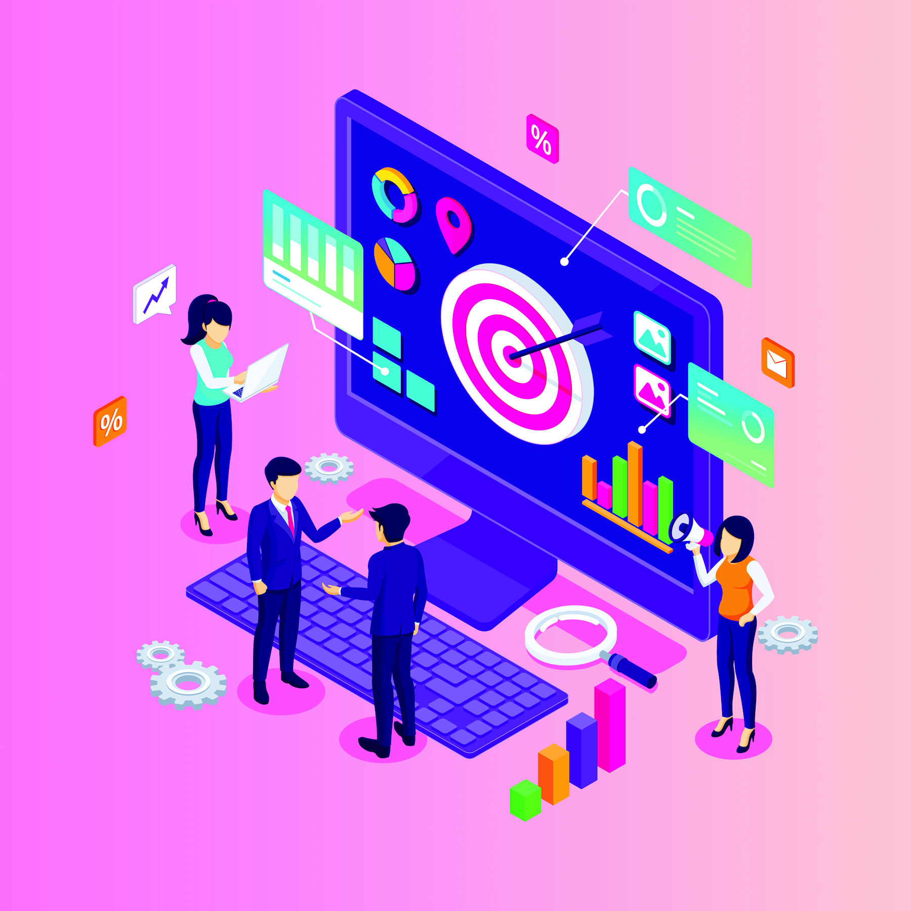 Illustration of digital customer retention metrics