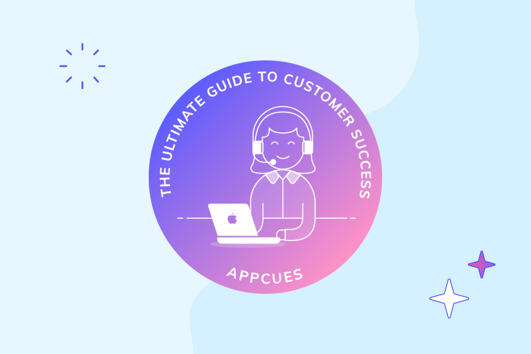 Customer success professional chats with a customer via headset while working on her computer.